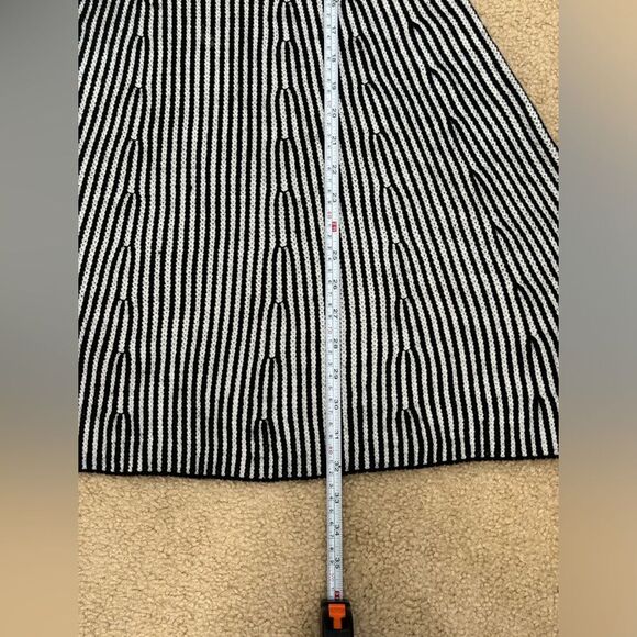 J.O.A. Los Angeles Knitted Fit & Flare Black White Knee Length Dress Sz M EUC - Picture 12 of 15